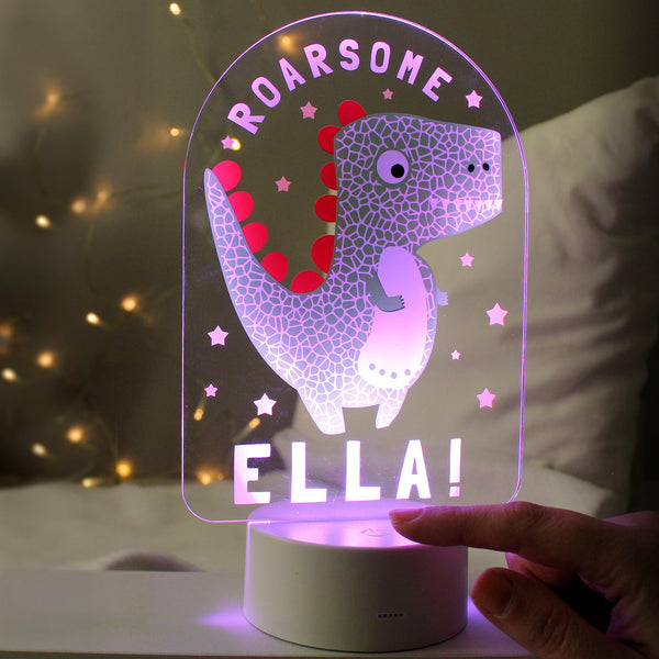 Personalised Roarsome Dinosaur LED Colour Changing Night Light - Shop Personalised Gifts