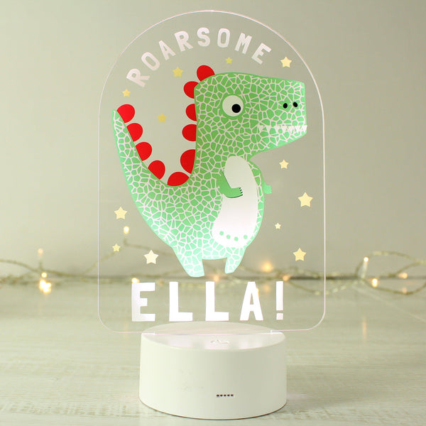 Personalised Roarsome Dinosaur LED Colour Changing Night Light - Shop Personalised Gifts