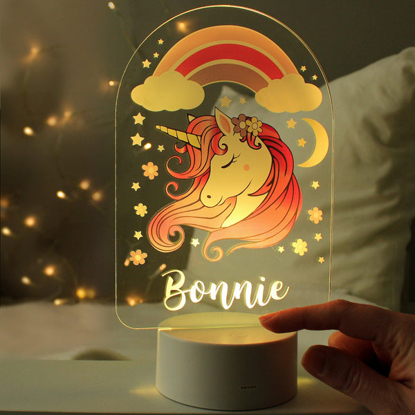 Personalised Pink Unicorn LED Colour Changing Night Light - Shop Personalised Gifts