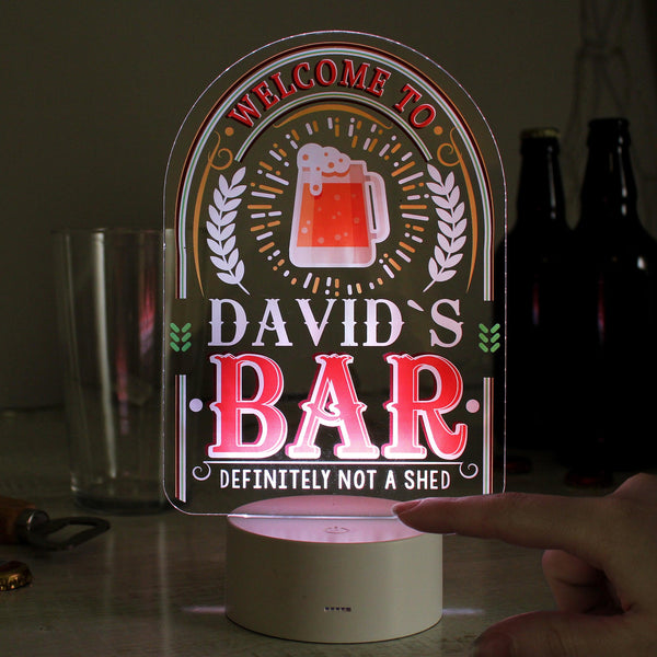 Personalised Welcome To... Bar LED Colour Changing Night Light - Shop Personalised Gifts