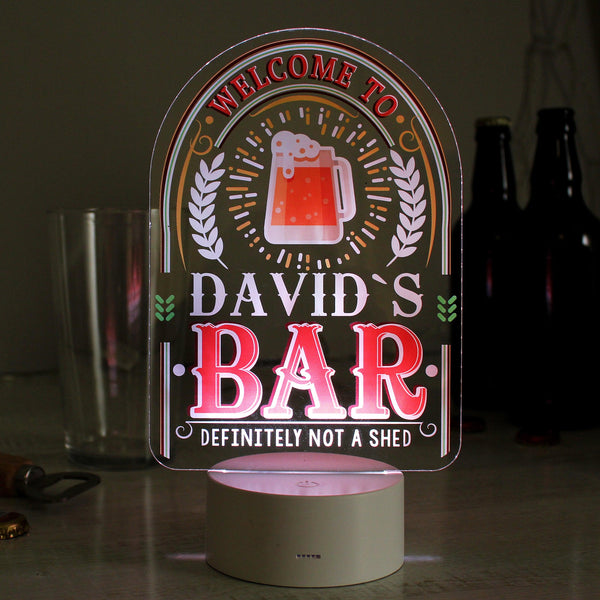 Personalised Welcome To... Bar LED Colour Changing Night Light - Shop Personalised Gifts