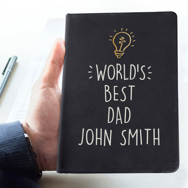 Personalised Light Bulb Black Hardback A5 Notebook - Shop Personalised Gifts