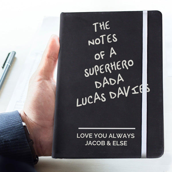 Personalised Free Text Black Hardback A5 Notebook - Shop Personalised Gifts