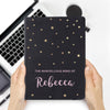 Personalised Starry Black Hardback A5 Notebook - Shop Personalised Gifts