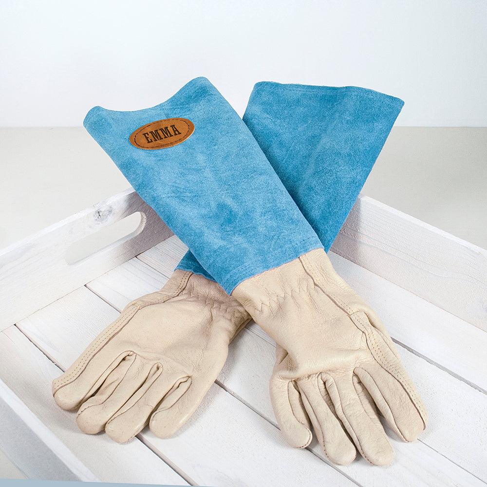 leather gardening gloves uk Large Blue Leather Garden Gloves, Perfect garden gifts for him or her – Shop Personalised Gifts