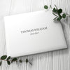 Engraved White Leather Memoriam Book - Shop Personalised Gifts