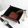 Luxury Brown Personalised PU Leather Valet Tray