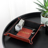 Luxury Brown Personalised PU Leather Valet Tray