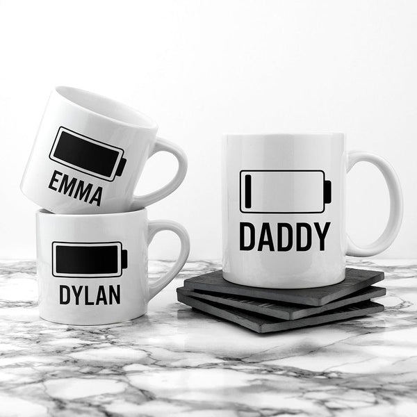 Personalised Daddy & Me Low Battery Ceramic Mug - Shop Personalised Gifts