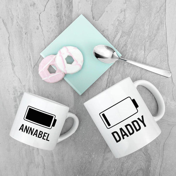 Personalised Daddy & Me Low Battery Ceramic Mug - Shop Personalised Gifts