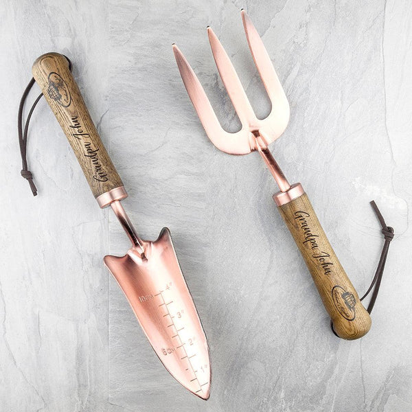 Personalised Luxe Copper Trowel & Fork Set - Shop Personalised Gifts
