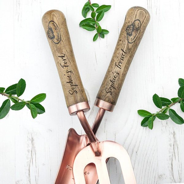 Personalised Luxe Copper Trowel & Fork Set - Shop Personalised Gifts