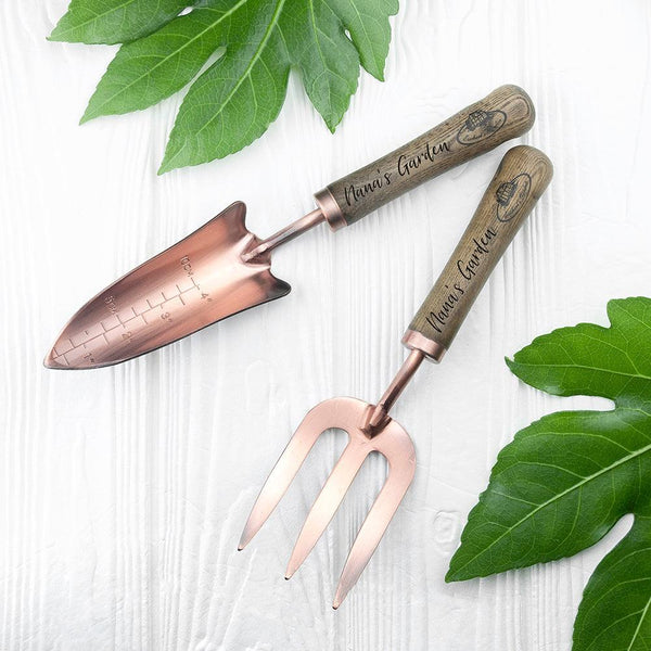 Personalised Luxe Copper Trowel & Fork Set - Shop Personalised Gifts