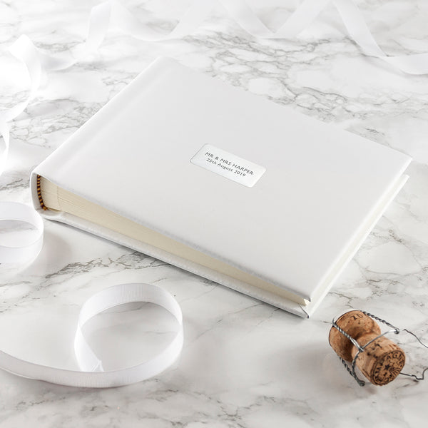 Personalised White Italian Leather Photo Album