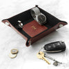 Luxury Brown Personalised PU Leather Valet Tray