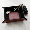 Luxury Brown Personalised PU Leather Valet Tray
