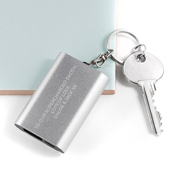 Personalised Emergency Miniature 1000 mAh Power Bank Key Ring - Shop Personalised Gifts