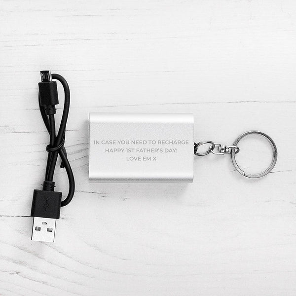 Personalised Emergency Miniature 1000 mAh Power Bank Key Ring - Shop Personalised Gifts