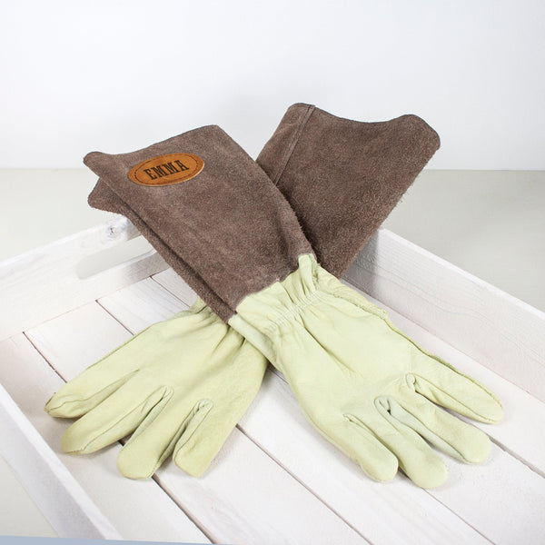 Large Brown Leather Garden Gloves - Shop Personalised Gifts
