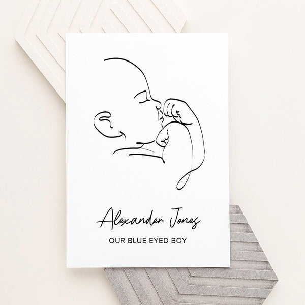 Personalised Line Art Relaxed Baby Print Wall Art - Shop Personalised Gifts