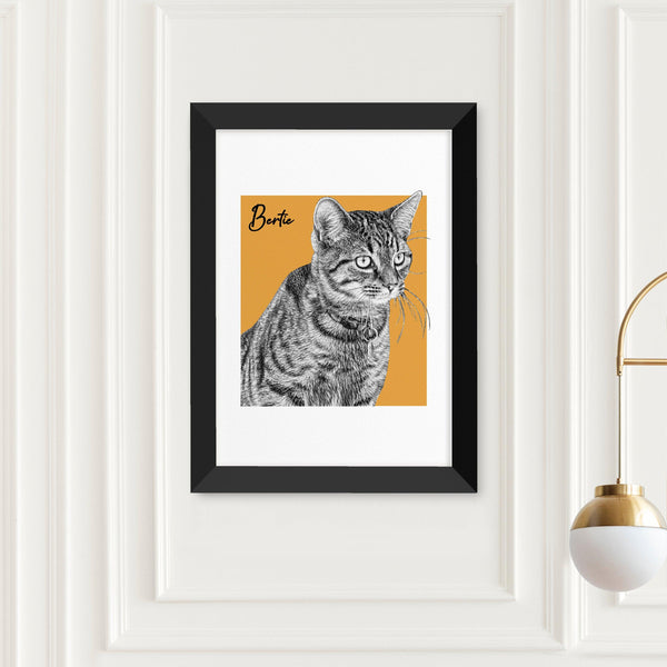 Personalised Pet Portrait Sketch A2 Print - Shop Personalised Gifts