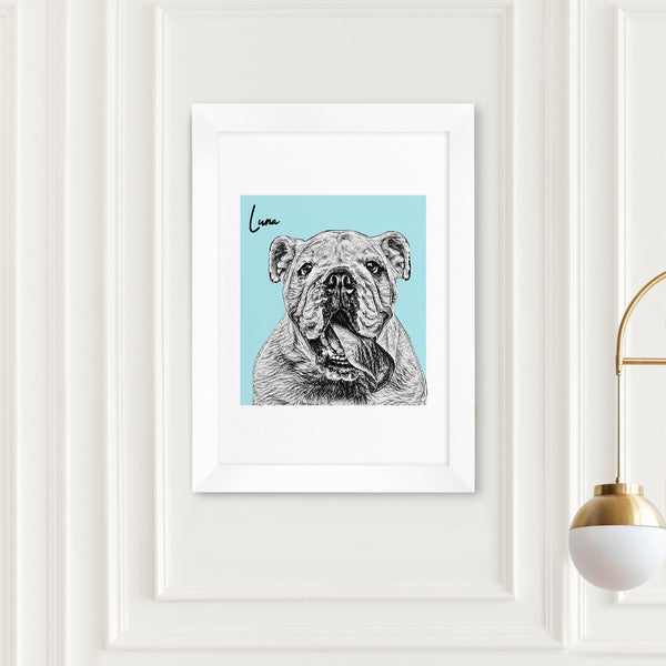 Personalised Pet Portrait Sketch A2 Print - Shop Personalised Gifts