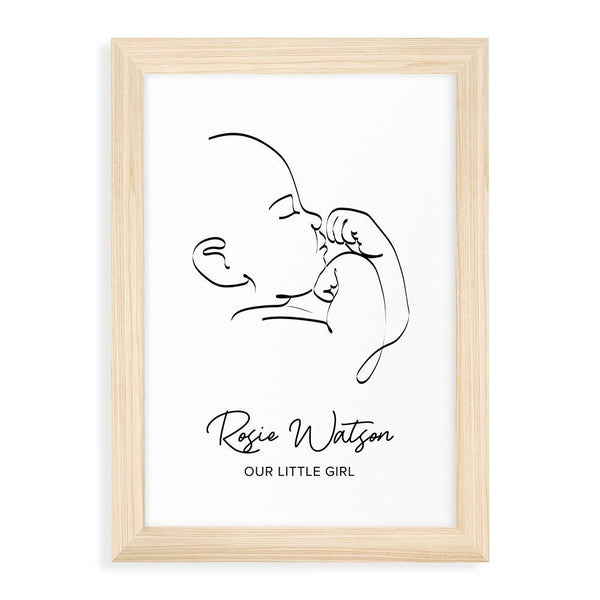 Personalised Line Art Relaxed Baby Print Wall Art - Shop Personalised Gifts