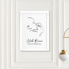 Personalised Line Art Relaxed Baby Print Wall Art - Shop Personalised Gifts