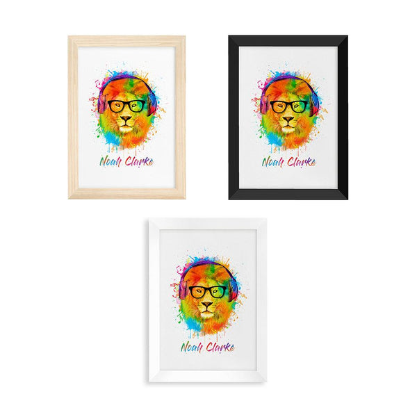 Personalised Watercolour Lion Wild Side Musical Print Wall Art - Shop Personalised Gifts