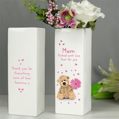 personalised vases, ceramic and glass vases, shop personalised gifts 