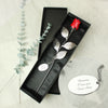 Personalised Silver Plated Rose With Red Bud