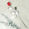 Personalised Silver Plated Rose With Red Bud