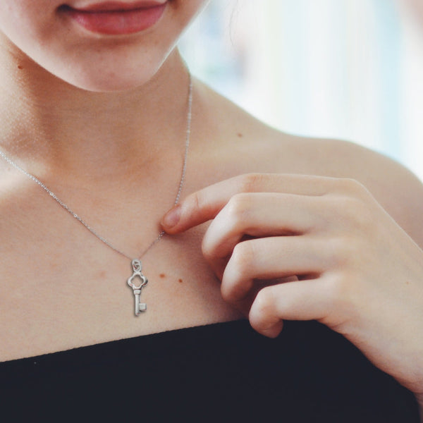 Key Sterling Silver Chain Necklace