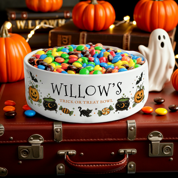 Personalised Halloween Trick or Treat Serving Bowl