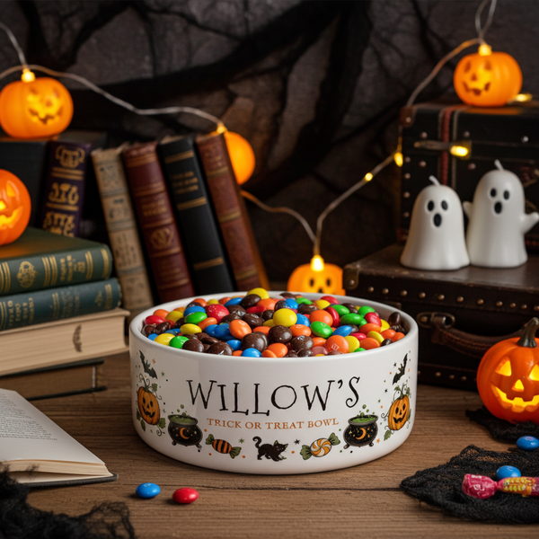 Personalised Halloween Trick or Treat Serving Bowl
