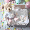 Personalised Happy Elephant Gift Hamper - Teddy & Baby Vest