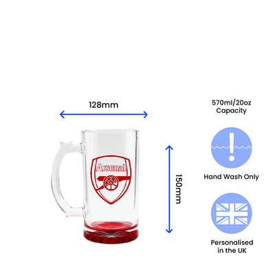 Engraved Official Arsenal 20oz Beer Mug, Gift Boxed