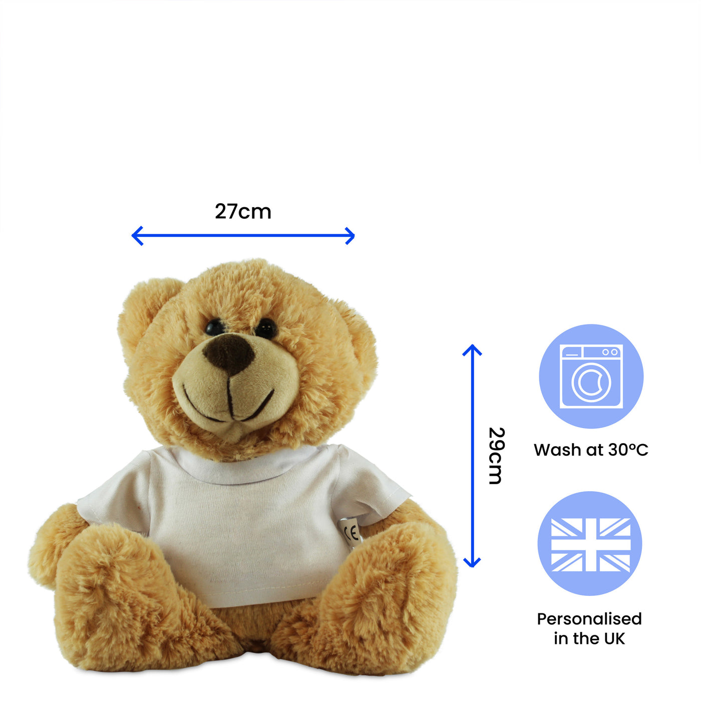 Soft Light Brown Teddy Bear Toy with T-shirt with Initial and Name Design Image 3
