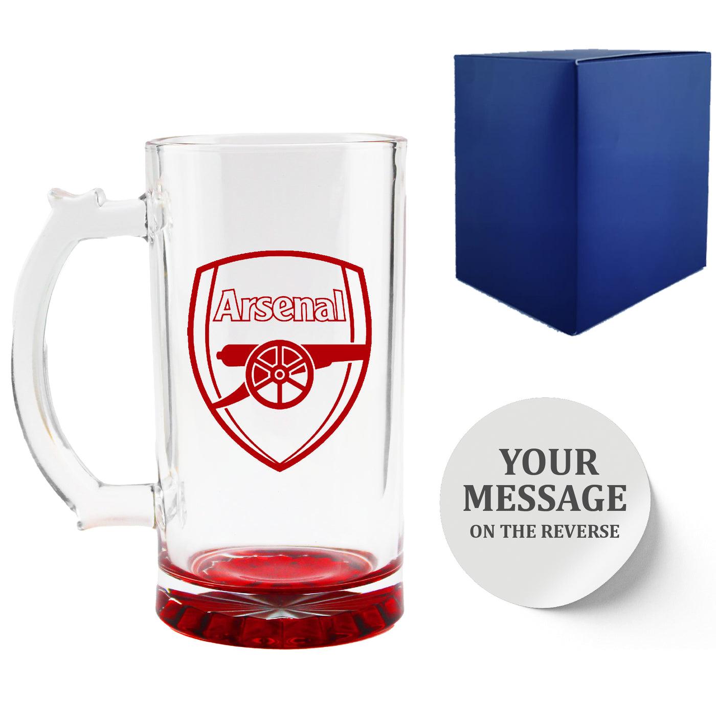 Engraved Official Arsenal 20oz Beer Mug, Gift Boxed