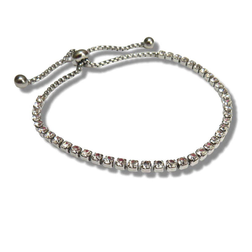 Diamante Slider Silver Plated Bracelet