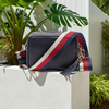 Personalised Elie Beaumont Cross Body Navy Leather Bag with Choice of Strap