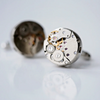 Personalised Stainless Steel Engraved Gear Movement Cufflinks