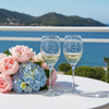 Personalised Floral Crystal Wine Glasses - Set of Two