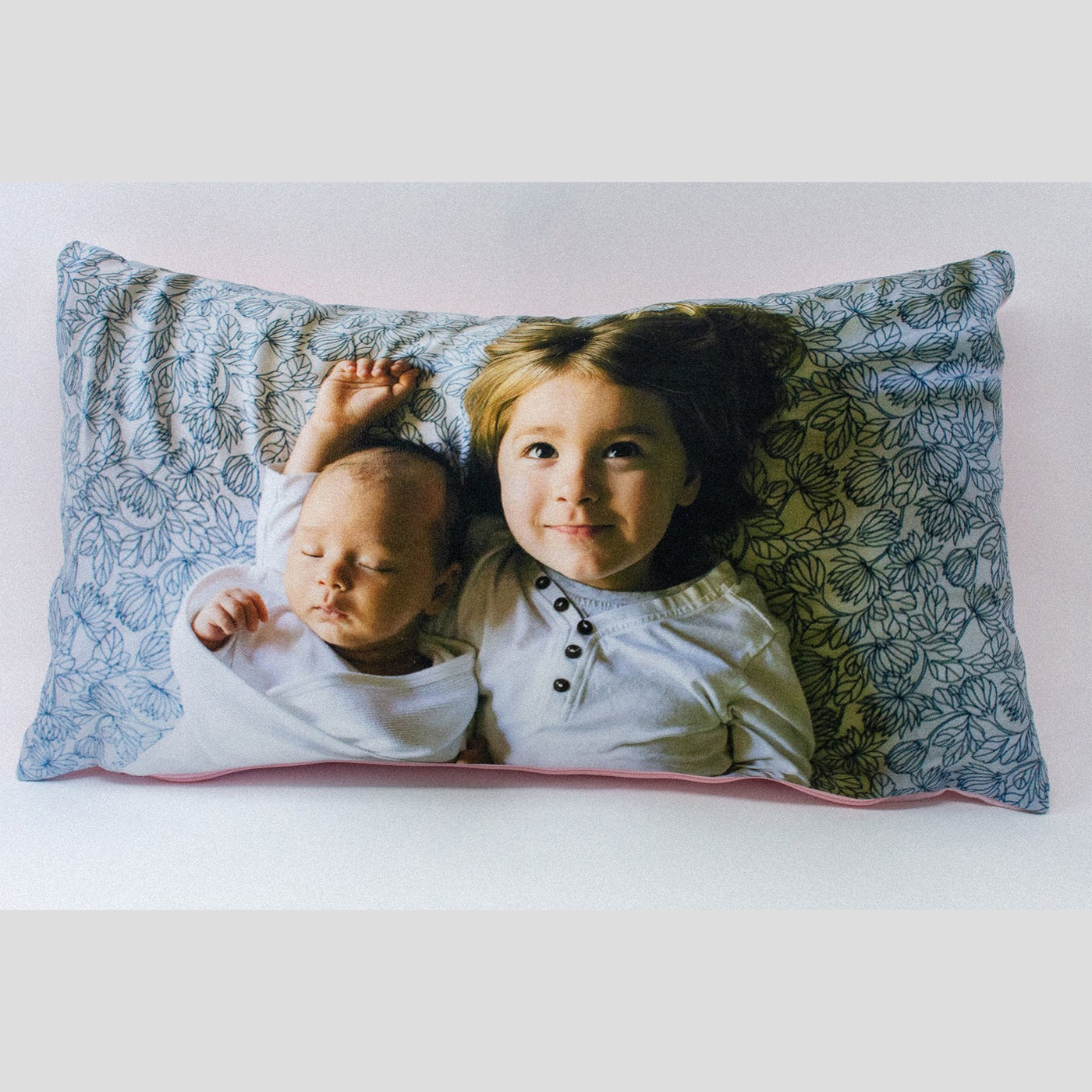 Organic Cotton Personalised Oblong Photo Upload Cushion.