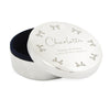 Personalised Bow Round Nickel Plated Trinket Box