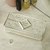 Personalised Swirls & Hearts Antique Silver Plated Jewellery Box