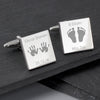 Personalised Hands and Feet New Baby Square Cufflinks