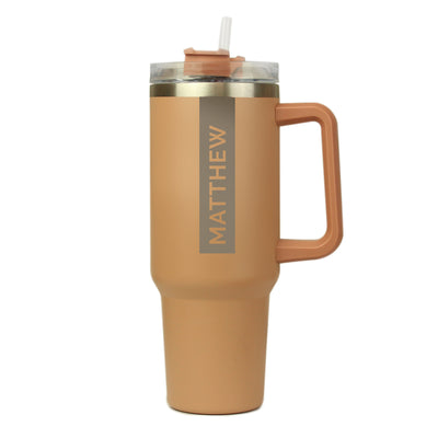 Personalised 40oz Brown Metal Travel Cup