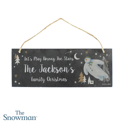 Personalised The Snowman Magical Adventure Hanging Slate Plaque
