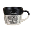 Personalised Black Dipped Dash Ceramic Mug